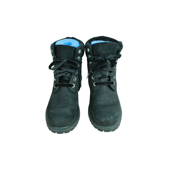 Timberland Premium Size 9 Shoes Black Velvet Leather Waterproof Boots Lace Up - Picture 5 of 10